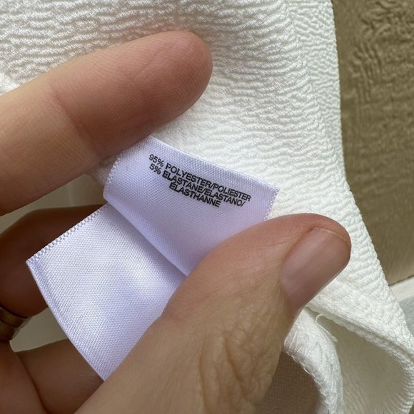 KASPER 3/4 Sleeve Wing Collar Crosshatch Jacket Plus Size 3X Ivory Gold Button - Picture 9 of 10